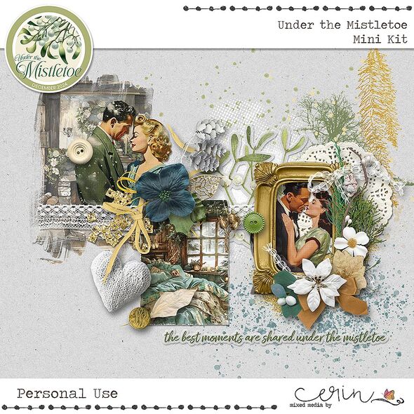 Under the Mistletoe {Mini Kit} by Mixed Media By Erin Elements