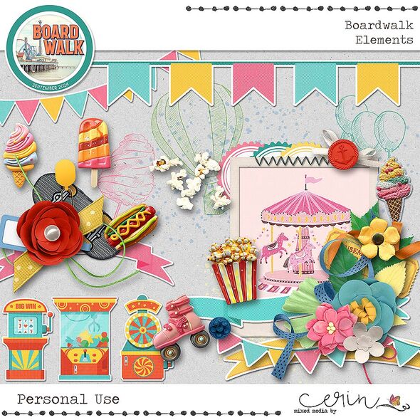 Boardwalk {Kit Elements}  by Mixed Media by Erin