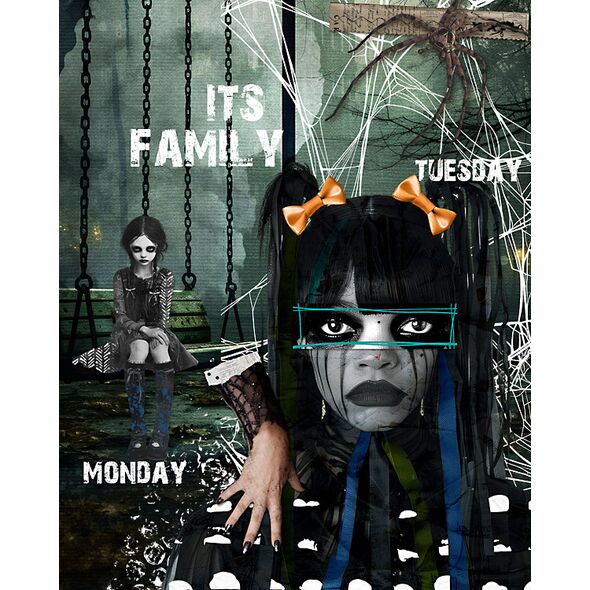 Eerie {Collage Bits} by Mixed Media by Erin example art by  Madi