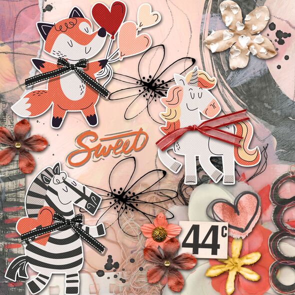 Sweetness {Page Kit} by Mixed Media by Erin example art by  Cherylndesigns