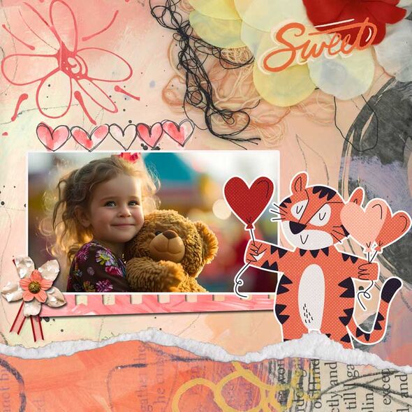 Sweetness {Page Kit} by Mixed Media by Erin example art by  Zanthia