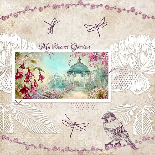 Secret Garden {Mark Making Bits} by Mixed Media by Erin example art by  Betty Jo