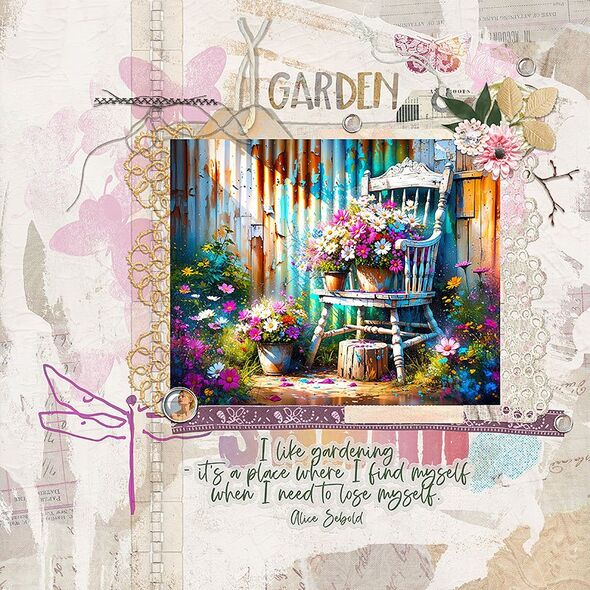 Secret Garden {Mark Making Bits} by Mixed Media by Erin example art by  MArgje