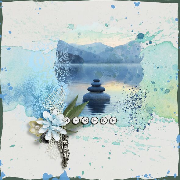 Tranquility {Page Kit} by Mixed Media by Erin example art by  Cindy