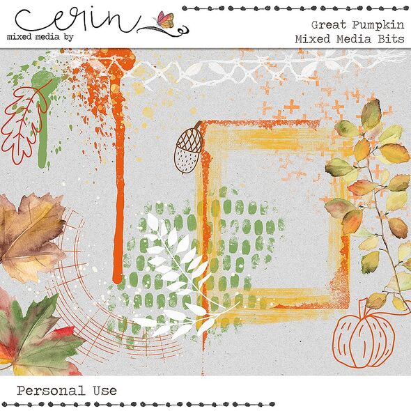 The Great Pumpkin {Mixed Media Bits}  by Mixed Media by Erin paint