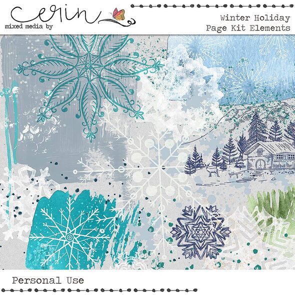 Winter Holiday {Kit Elements} by Mixed Media by ErinPaint