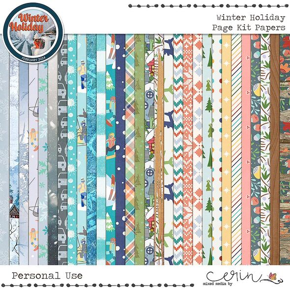 Winter Holiday {Kit Paper} by Mixed Media by Erin