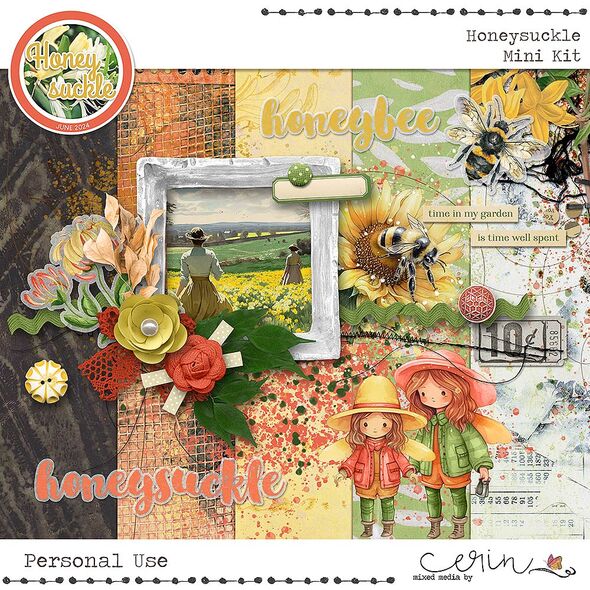 Honeysuckle {Mini Kit} By Mixed Media by Erin