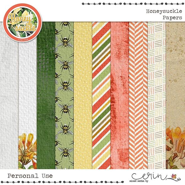 Honeysuckle {Collection Bundle} By Mixed Media by Erin Papers