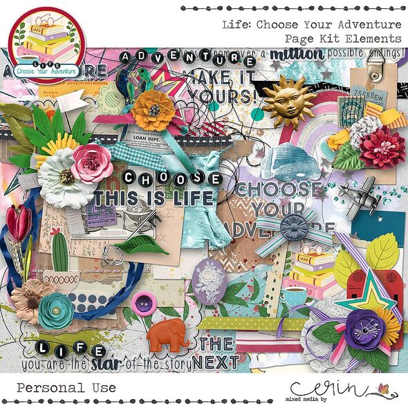 Life: Choose Your Adventure {Kit Elements} by Mixed Media by Erin