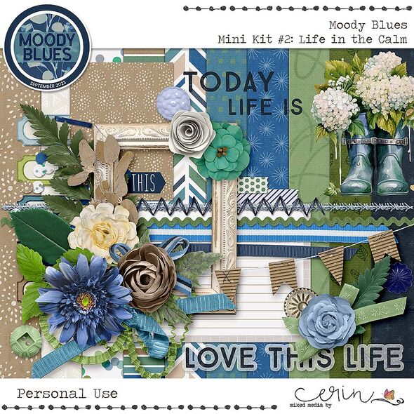 Moody Blues {Collection} by Mixed Media by Erin Mini Kit 2: Life in the Calm