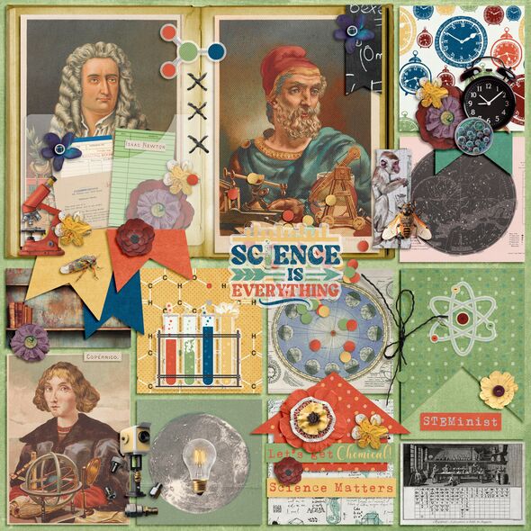 Science 101 {Page Kit Papers} by Mixed Media by Erin example art by  Josie