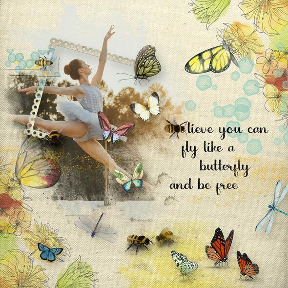 Uplifted {FlutterBees} by Mixed Media by Erin example art by  Jeannette