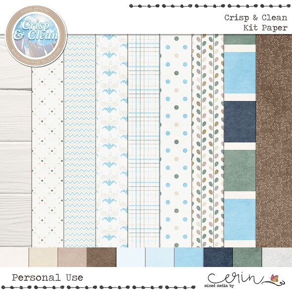 Crisp & Clean {Page Kit}  by Mixed Media by Erin Papers