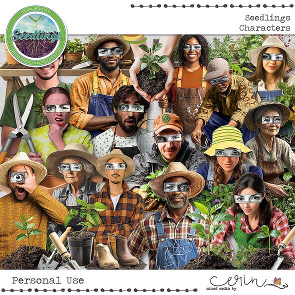 Seedlings {Collection Bundle} by Mixed Media by Erin Characters