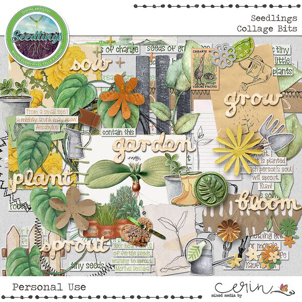 Seedlings {Collection Bundle} by Mixed Media by Erin Collage Bits