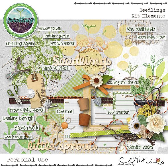 Seedlings {Collection Bundle} by Mixed Media by Erin Kit Elements