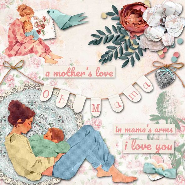 Oh Mama! {Page Kit} by Mixed Media by Erin example art by Cherylndesigns